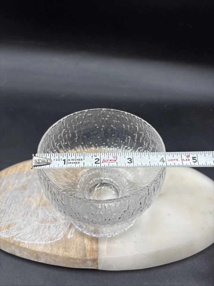 Iittala Kekkerit Cuencos de Vidrio Transparente con Patas Platos Postre Texturizado Finlandia 12oz Foto 4 de 4