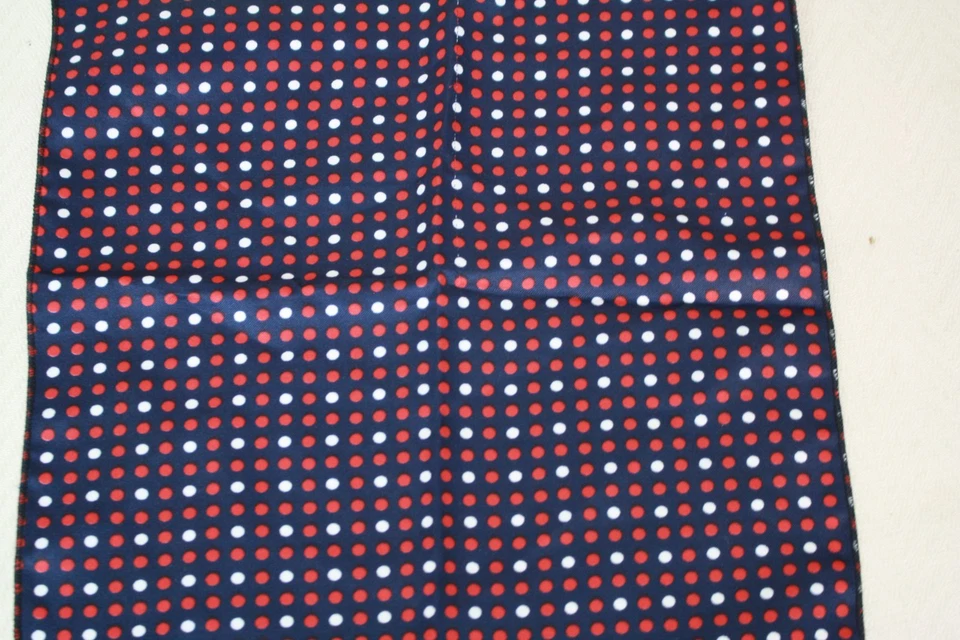 MEN'S HANDKERCHIEF pocket square multicolor polkadot on navy silk. - Image 2 of 4