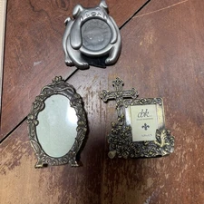 3 Charming Vintage Miniature Picture Frames 