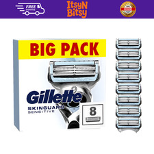 Gillette SkinGuard Sensitive Pack of 8 Razor Blade Refills 100% GENUINE NEW