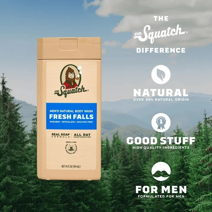 Dr. Squatch Fresh Falls Body Wash for Men – Natural Cleanser, 14 fl oz - Image 2 of 3