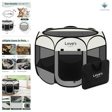 Portable Pet Playpen for Cats Dogs 8-Panel Indoor Outdoor Grey