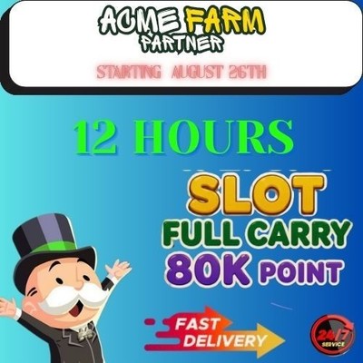 MONOPOLY GO Partners Event - On August 26th -  12hours  Full Carry 80k Points