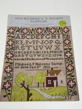Apple Core Designs 1831 Mildred A F Nelson Sampler Cross Stitch Magazine Pages