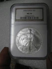 2001 $1 AMERICAN SILVER EAGLE NGC MS69 CLASSIC BROWN LABEL S$1 -001  WOW !!
