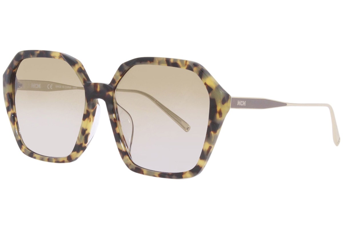 MCM Square Havana Sunglasses MCM MCM713SA 212 Sunglasses Vintage Havana/Green Gradient  main image 4