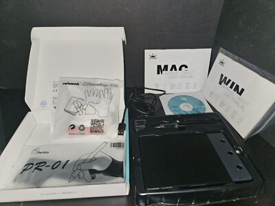 Huion USB Pen Tablet H420 Full Kit w/ Glove Cleaning Charger Drive Disc Manuals