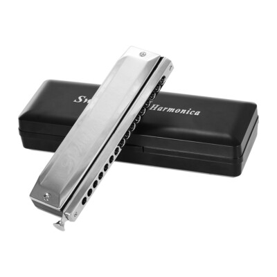 Swan 16 Holes Chromatic Harmonica C Key 64 Tones Mouth Organ for Students D0B9