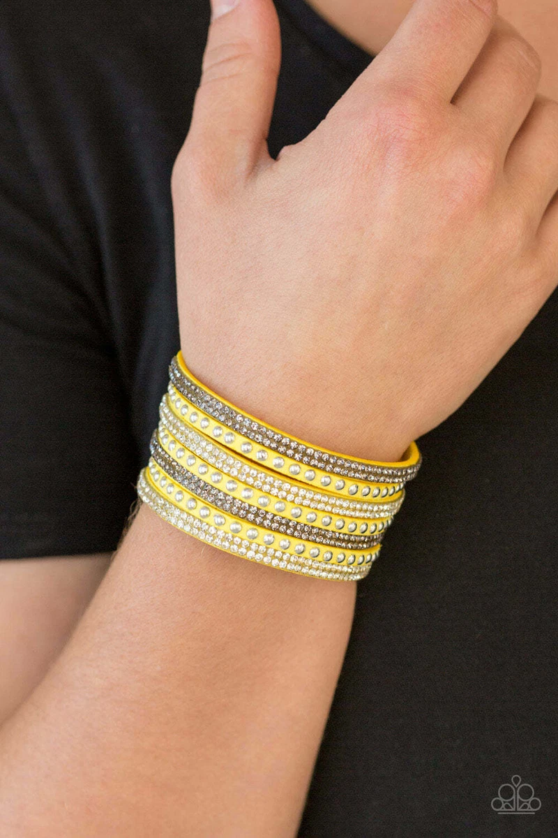 Paparazzi Victory Shine Yellow Urban Wrap Bracelet eBay