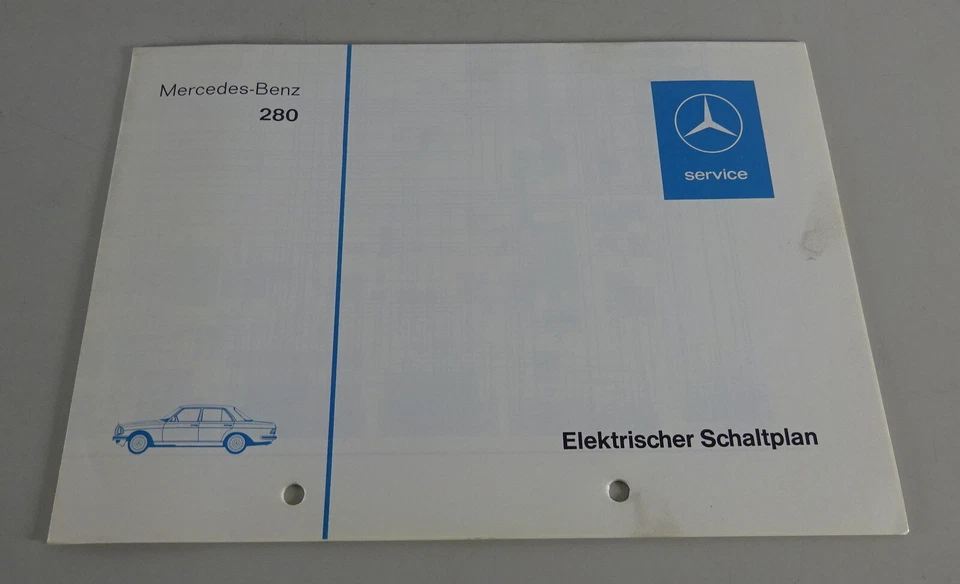 Elektrischer Schaltplan Mercedes W123 280 Vergaser Stand 01/1976 - Bild 1 von 1