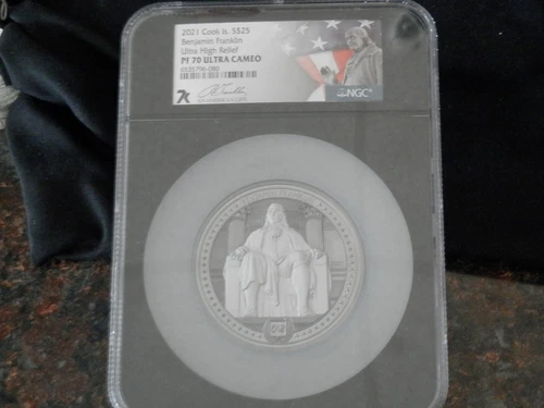 2021 Cook Islands Benjamin Franklin 5oz NGC Proof 70 ULTRA CAMEO Silver coin