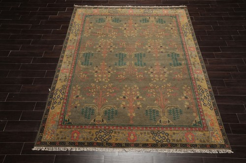 Multi Size Donegal Branches Green/Gray Hand Tufted Arts & Crafts Wool Rug - Picture 123 of 144