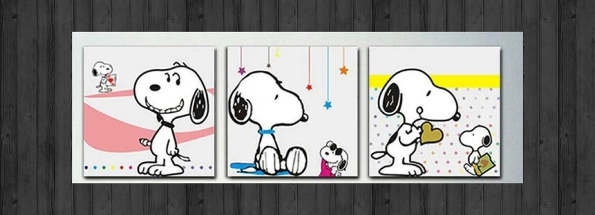 Snoopy 3 Panels Print Canvas Wall Art 20 X 20 | eBay