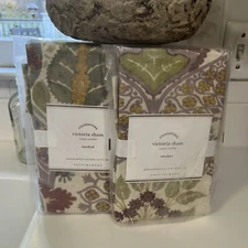 New Set/2 Pottery Barn Victoria Jacobean Damask Shams Pillow Covers 26x20 Std