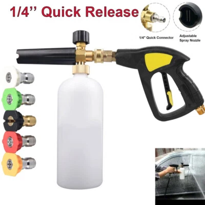 VICHIRSKIT Pressure Washer Snow Foam Cannon Lance Gun 1/4" Quick Release Foam Cannon Bottle