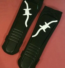Pro Wrestling KICKPADS Black With White Barbwire Barbed Wire -Other Colors Avail