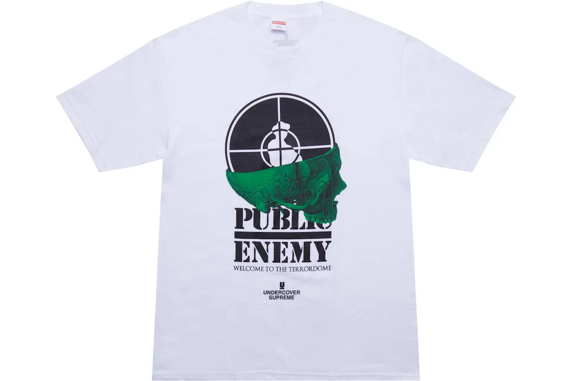 NEUF T shirt Supreme UNDERCOVER/Public Enemy Terrordome SS18 taille M blanc
