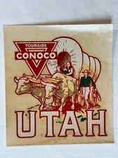 Vintage UTAH Conoco Oil Touraide Water Slide Transfer