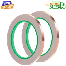 2PCS Copper Tape with Dual Side Conductive Adhesive, Copper Foil Tape, Copper...