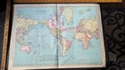 Rand Mcnally 20"X29" Atlas Map The World On Mercators Projection 1921 Original