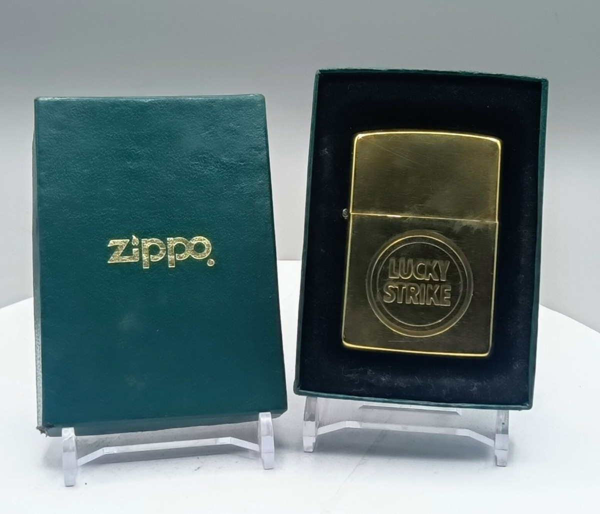Vintage 1932 - 1989 Lucky Strike Cigarettes Ad Brass Zippo Lighter