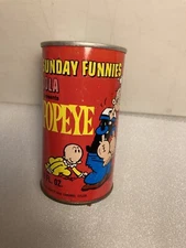 SUNDAY FUNNIES COLA PRESENTS POPEYE THE SAILOR 12 OZ. SODA CAN. NEW YORK. 1969
