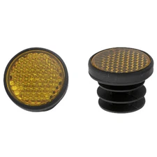 ENIX  BIKE Bicycle End Grip Plug Reflector 2PC Set Black/Amber