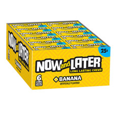 Now and Later Banana Flavored Candy 6 piece bars pack of 24