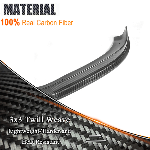 Fit For Tesla Model S 2016-2020 Real Carbon Fiber Front Bumper Lip Chin Spoiler - Picture 10 of 13