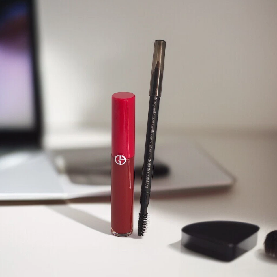 Giorgio Armani Eye Brow Defining Pencil # 2 Brown and Giorgio Armani Lip Maestro - Image 3 of 4