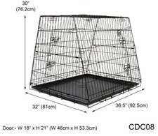 Cozy Pet Large CDC08 Double Door Dog Transport Cage Car Travel Crate Collapsible
