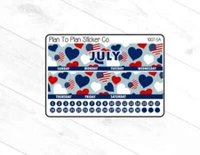 1007-5C~~July 8.5X11 Monthly View Planner Stickers.