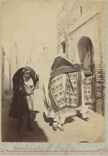 Tunisie. Tunisia. Tunis. Marchand d'étoffes. Tirage albuminé Soler circa 1880