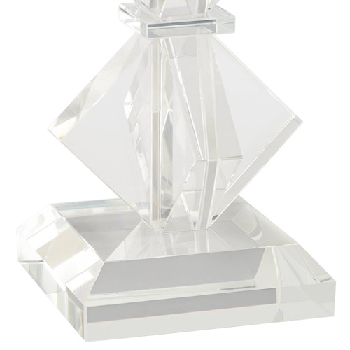 Diamond 11 1/2" High 2-Stack Shiny Clear Glass Pillar Candle Holder - Picture 3 of 6