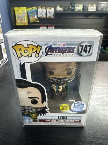 Avengers Endgame Loki #747 GITD Funko Shop Limited Edition Pop! with Protector