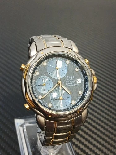 Seiko Alba Carib Chronograph Y182-6B10 Vintage Watch SPARES OR REPAIR