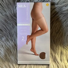 Silk Impressions Ultra Fine Sheer Tights Womens Size Large Cocoa High Waisted