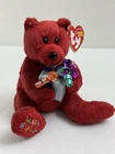 TY Beanie Baby HAPPY BIRTHDAY Bear  - Rare Red - Retired - Vintage!!!
