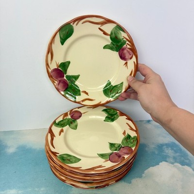 8 Vintage Franciscan Apple 7-3/4'' Salad/Luncheon Plates Mixed Stamps Nice Cond.