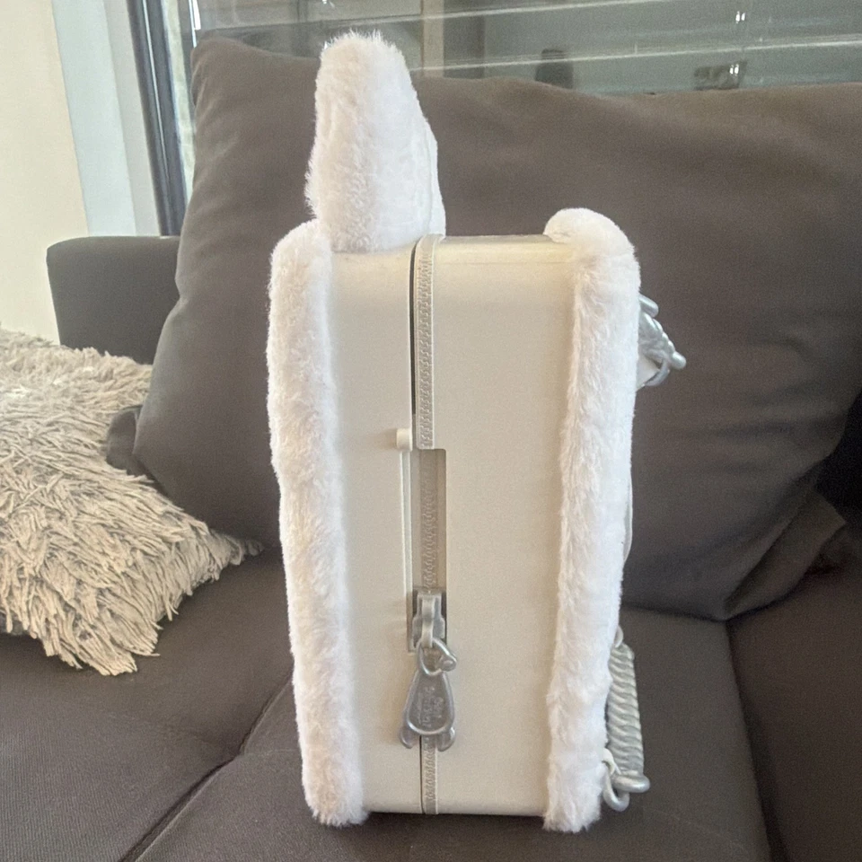 Einhorn Kinder Rucksack klein Kunstfell/Kunstleder weiß-silber Glitzer, Schnapp - Bild 2 von 4