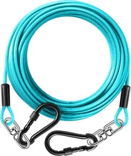 Dog Tie Out Cable 10FT-500Lbs,Heavy Duty Dog Leads&Tether for Yard with Swive...