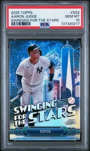 Aaron Judge 2025 Topps Chrome Swinging For The Stars PSA 10 Fanatics Fest Excl.