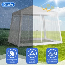 8'x8' Outdoor Gazebo Canopy Tent Wedding Party Tent 4 Removable Walls Pavilion