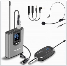 Alvoxcon Wireless Headset Lavalier Microphone System Wireless Lapel Mic Best for