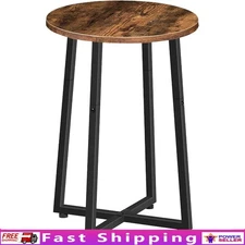 Stylish Round End Table Compact Sofa Side Table Multipurpose Rustic Accent Table