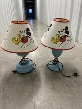 Two Vintage Disney Mickey Mouse Lamps Bundle WORKING