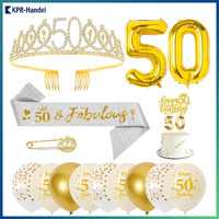 50. Geburtstag SchäRpe, Tiara, Luftballons Und Tortendeko FüR Frauen