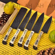 Custom Handmade HAND FORGED CARBON STEEL CHEF KNIFE Set Kitchen Knives-Cutlery