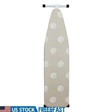 T-Leg Ironing Board Adjustable Height Durable Steel Frame Foldable Cotton Cover