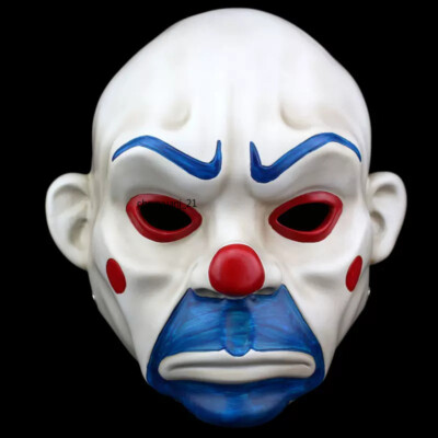 The Dark Knight Batman Joker Clown Bank Robber Resin Mask Cosplay Prop Gifts NEW